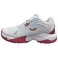 Tenux All Rounder Rubber Cricket Shoes Bright White Racing Red Colour