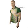 Thrax Polo Badminton T Shirt White and Green M3 Size Medium