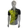 Thrax Badminton T Shirt Color Neck with Half sleeve Black and Yellow Size Extra Larze