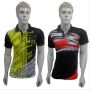 Set Of 2 Thrax Badminton T shirt Size Medium Black Yellow And Red and Black