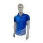 Thrax Badminton T Shirt Color Neck with Half sleeve Royal Blue and White Size Small