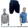 Combo Offer Thrax 2 Badminton T shirt Black and White , Blue and Shorts White and Black Size Large 1