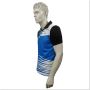 Thrax Polo Badminton T Shirt Color Neck with Half sleeve Sky Blue Black and White Size XL