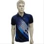 Thrax Polo Badminton T Shirt Color Neck with Half sleeve Purple Black and White Size XL