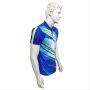 Thrax Polo Badminton T Shirt Color Neck with Half sleeve Blue and White Size Medium