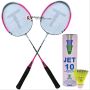 Set Of 2 Thrax Smash Power 2000 Badminton Racket And VICKY Jet 10 Nylon shuttlecocks pack of 6pc Yellow color