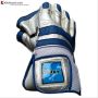 Thrax Power Grip Cricket Wicket Keeping Gloves Blue and Silver
