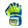 Thrax Power Grip Cricket Wicket Keeping Gloves Blue and Lime