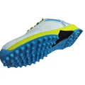 Thrax Brace Rubber Cricket Stud Shoes white, yellow, and blue 