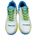 Thrax Brace Rubber Cricket Stud Shoes white, yellow, and blue 