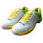 Thrax Hoop Cricket Rubber Stud Cricket Shoes White, Yellow, &  Lime Green
