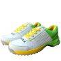 Thrax Hoop Cricket Rubber Stud Cricket Shoes White, Yellow, &  Lime Green