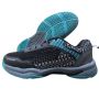 Thrax Smash Badminton shoes Black and Vivid Sky With Thrax Strike Series Badminton Kit Bag Blue and Orange Color