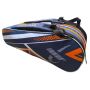 Thrax Smash Badminton shoes Black and Vivid Sky With Thrax Strike Series Badminton Kit Bag Blue and Orange Color