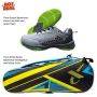 Thrax Smash Badminton shoes Lilac Mint and Green Flash With Thrax Strike Series Badminton Kit Bag Blue and Yellow Color