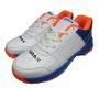 Thrax Hoop Cricket Rubber Stud Cricket Shoes White Blue Neon Orange