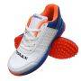 Thrax Hoop Cricket Rubber Stud Cricket Shoes White Blue Neon Orange