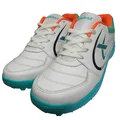 Thrax Power Boost Cricket Stud Shoes White Sea Green Neon Orange 