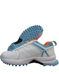 Thrax Brace Rubber Cricket Stud Shoes White Turquoise Orange