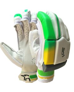 Kookaburra kahuna Pro 5.0 Cricket Batting Gloves White Green (Mans Size Right Hand)