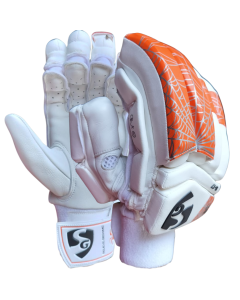 SG RP 17 Cricket Batting Gloves Orange and White (Mens Size Right-Handed)