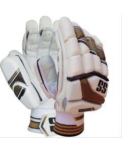 SS Gladiator Cricket Batting Gloves White Black and Golden (Mens Size Right-Handed)