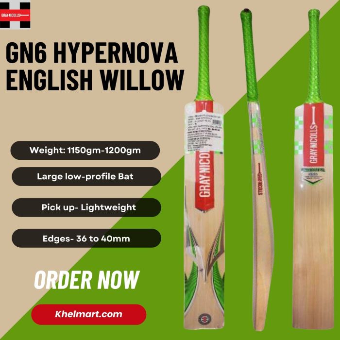 Buy Gray Nicolls GN6 Hypernova English Willow Cricket Bat Size SH