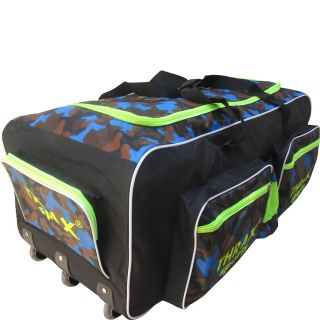 Thrax Super Pack Wheel Cricket Kit Bag Army Blue Black Lime 1