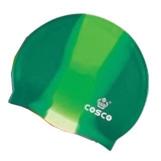 Cosco Silicone Multi Color Swimming Cap Green