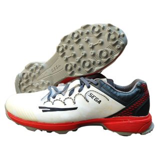 Sega Star Impact Power Stud Cricket Shoes White Gray