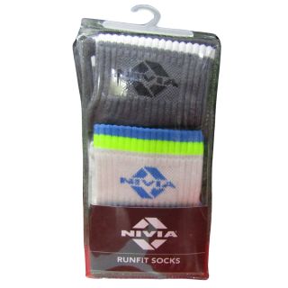 Nivia SS 8831 Runfit Sports Socks Gray White Black Colour