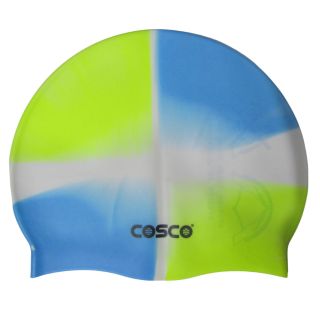Cosco Silicon Swimming Cap Green Blue Color