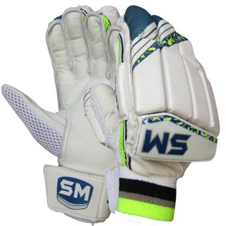 SM Hart Batting Gloves White and Black