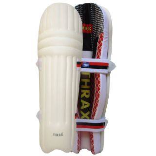 Thrax Ultra Light Molded Batting Pads Color White (Black Red Backside) 1