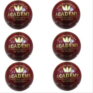 AJ Academy Red Cricket Ball Set of 6 image01