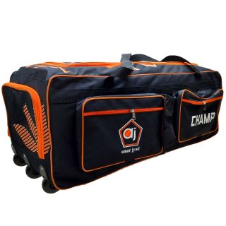 AJ Champ Cricket Kit Bag Black and Orange