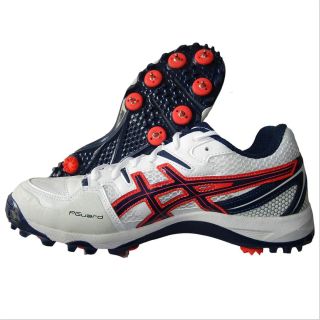 Asics Gel Gully 5 Full Spike Cricket Shoes White and Blue Expanse