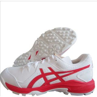 Asics Gel Peake Cricket Shoes White Electric Red