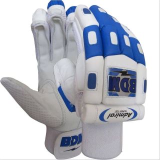 BDM Admiral Super Test Batting Gloves White Blue