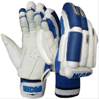BDM Sachin Special Batting Gloves White and Blue Baseimage01
