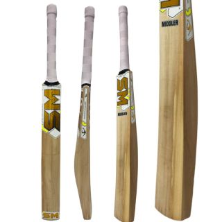 SM Middler Bat Kashmir Willow Cricket Bat (Standard Size Short Handle)