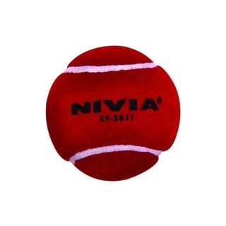 Nivia Cricket Tennis Ball Heavy Weight Red Per Box 6 Balls Ct 3811 Baseimage01