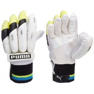 Puma Pulse 1700  Batting  Gloves , Size Boys RH White Black and Yellow