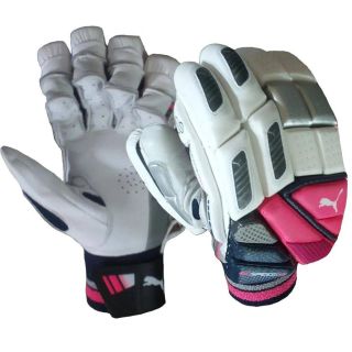 Puma Pulse Evo Speed Batting Gloves White and Pink