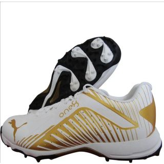 Puma 22 FH Rubber VK White Gold Black Cricket Shoes