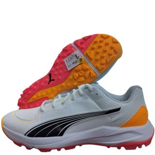 Puma 24 FH Rubber Cricket Shoes White Black-Sun Stream Colour