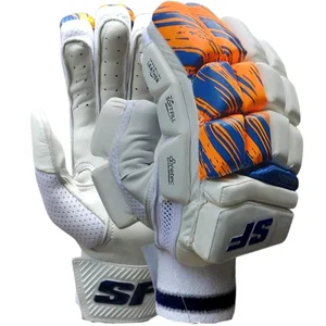 SF Nexzen Cricket Batting Gloves Orange Blue White (Mens Size Right-Handed)