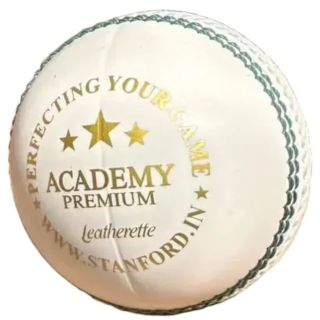 SF Academy Premium Leather Cricket Ball White Colour Set of 6