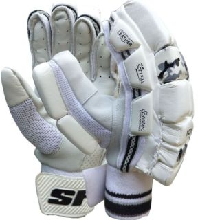 SF Camo ADI Cricket Batting Gloves White Black (Mens Size Right-Handed)