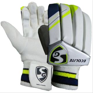 SG Ecolite Cricket Batting Gloves White and Black (Mans Size Right-Handed)